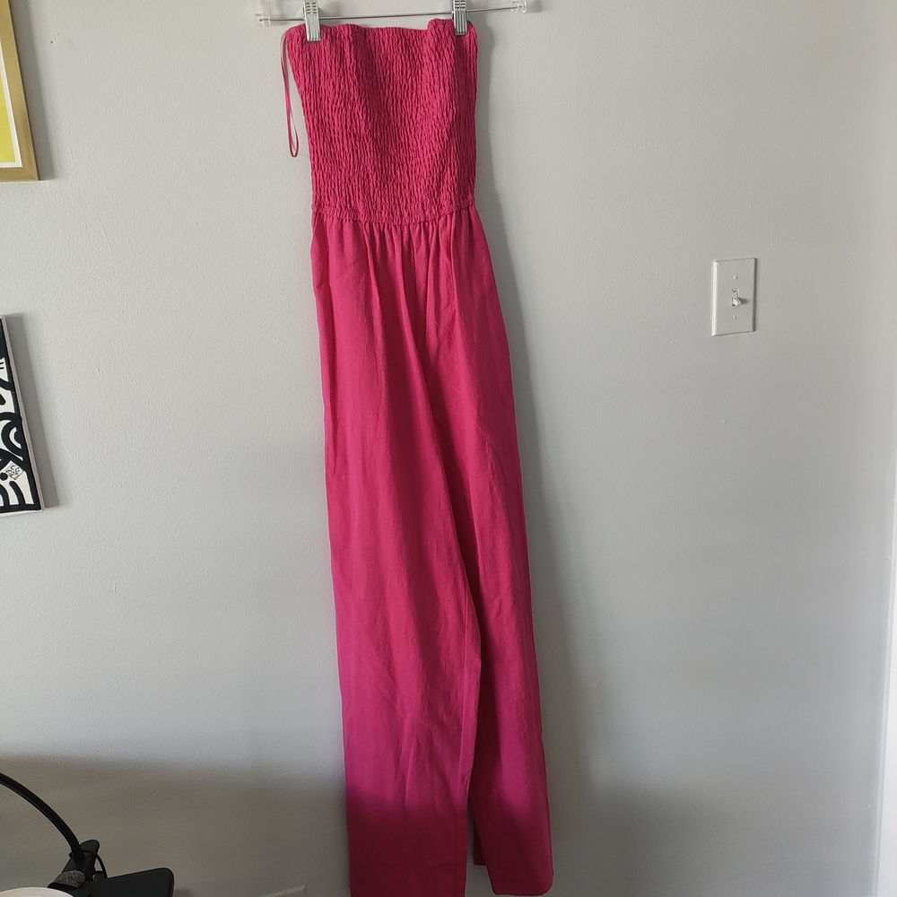 Elegant Pink Strapless Maxi Dress